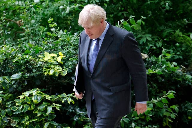 <p>Boris Johnson returns to 10 Downing Street after giving an update on the coronavirus Covid-19 pandemic</p>
