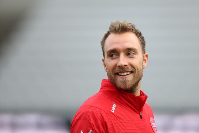 <p>Denmark’s Christian Eriksen is undergoing tests in hospital following his collapse</p>