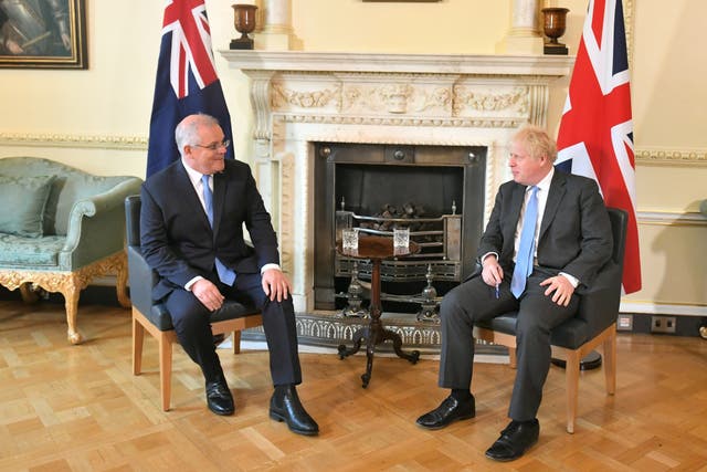 Boris Johnson meets Scott Morrison