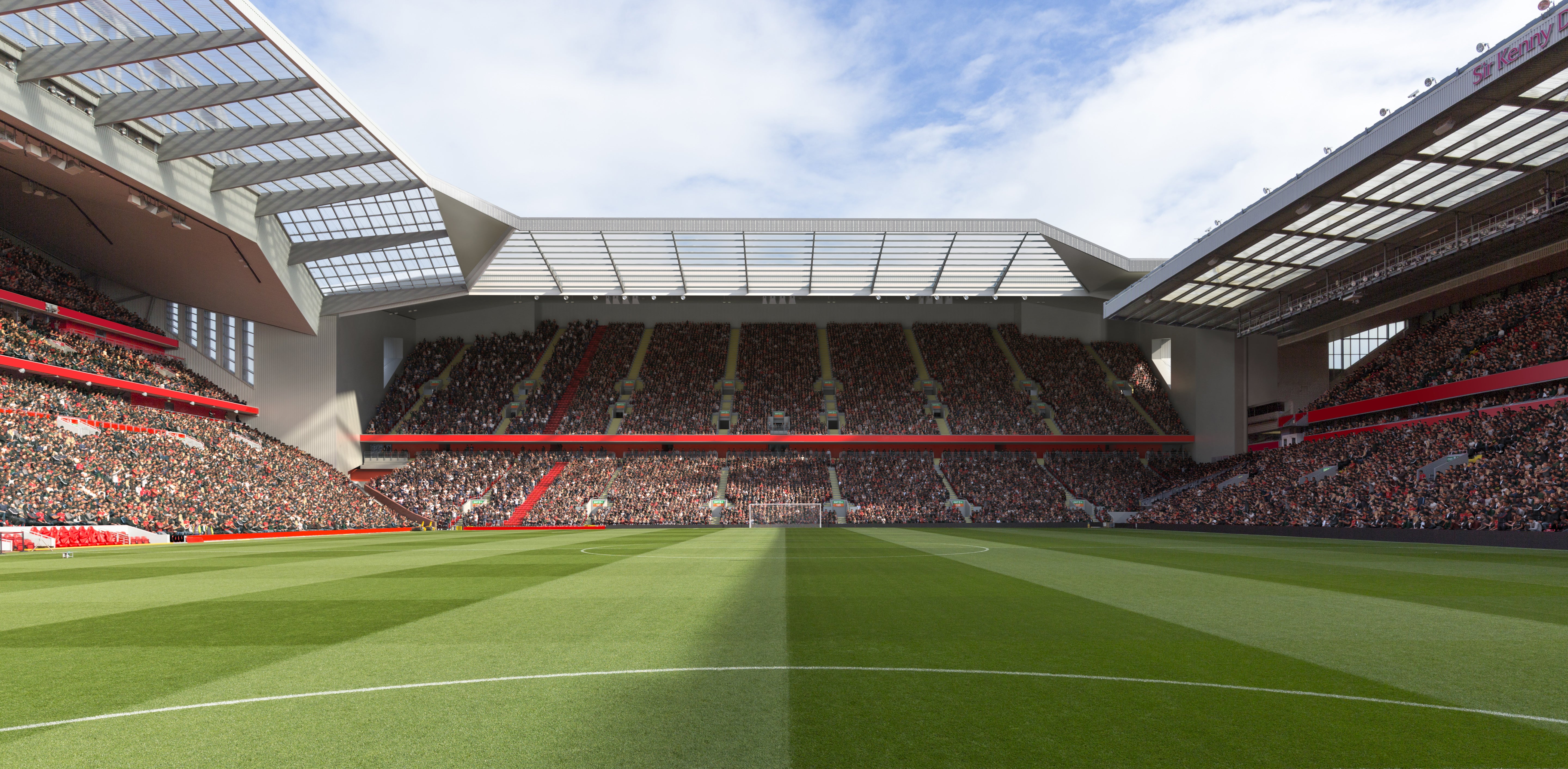 Artist's impression of a redeveloped Anfield Road stand