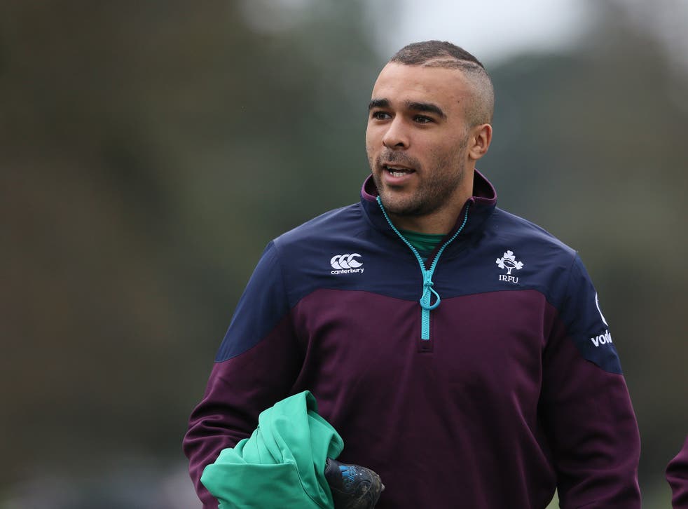 <p>Simon Zebo training with Ireland</p>