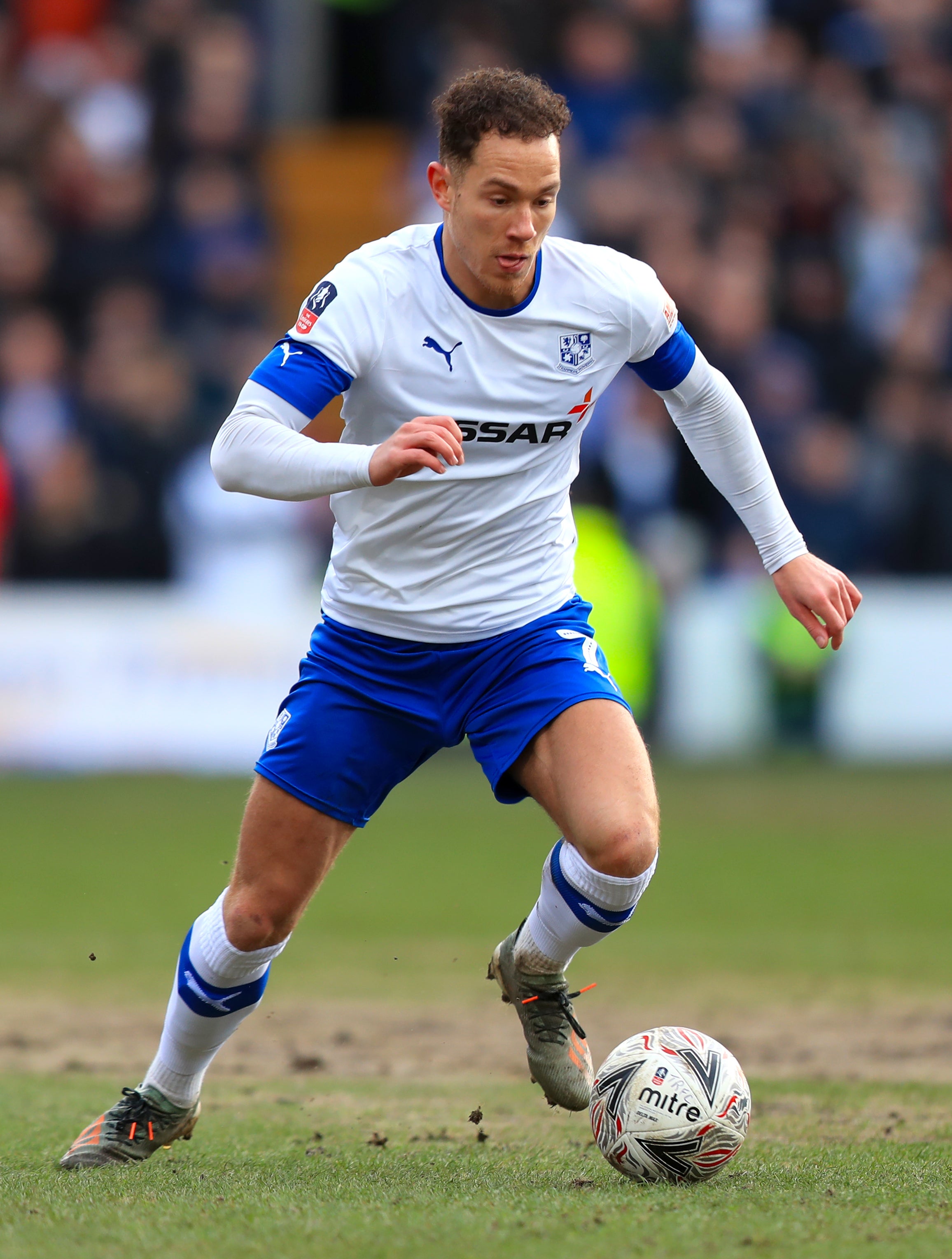 Keiron Morris on action for Tranmere Rovers.