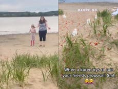 ‘Karen’ seen almost interrupting beach proposal in viral TikTok: ‘Please walk away’