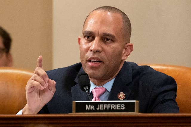 <p>US House Judiciary Committee member Rep. Hakeem Jeffries delivers an opening statement during a committee markup hearing with Rep. Jamie Raskiin (D-MD) on the articles of impeachment against President Donald Trump in the Longworth House Office Building on Capitol Hill on 11 December, 2019 in Washington, DC. </p>
