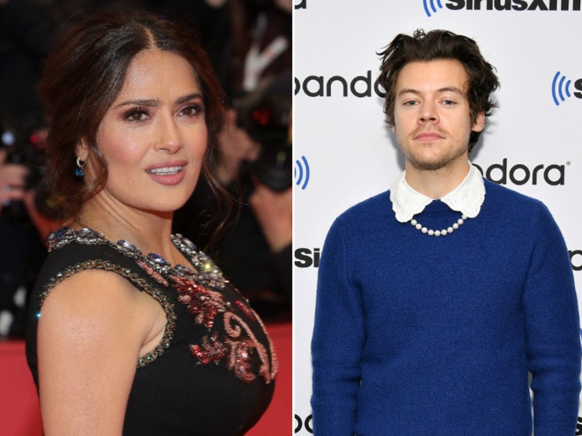 Salma Hayek says her pet owl vomited a ‘ball of rat hair’ on Harry Styles