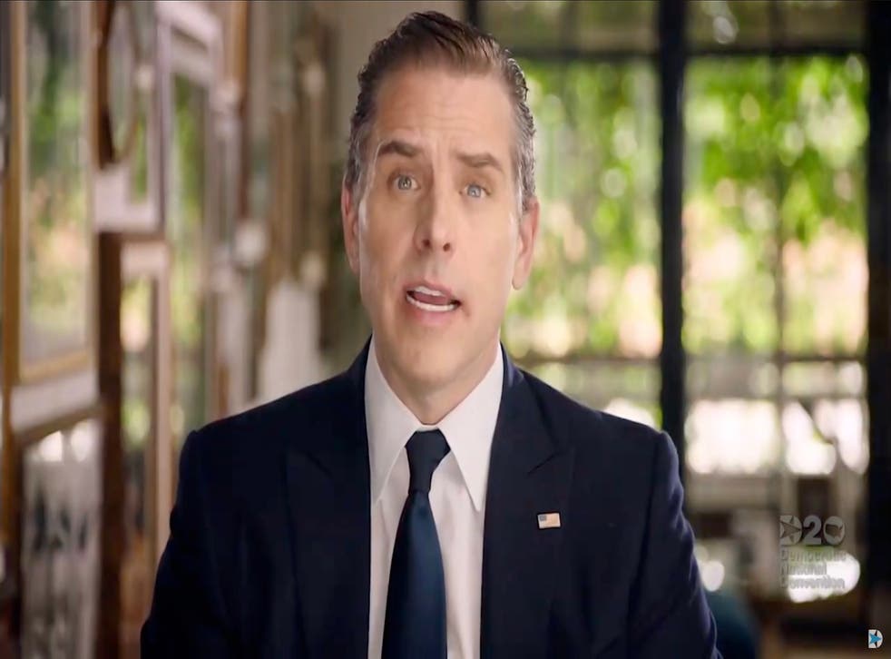 <p>Hunter Biden, son of then-Democratic presidential nominee Joe Biden, addresses the virtual 2020 Democratic National Convention,  on August 20, 2020. Hunter is pursuing a full-time career as an artist. </p>