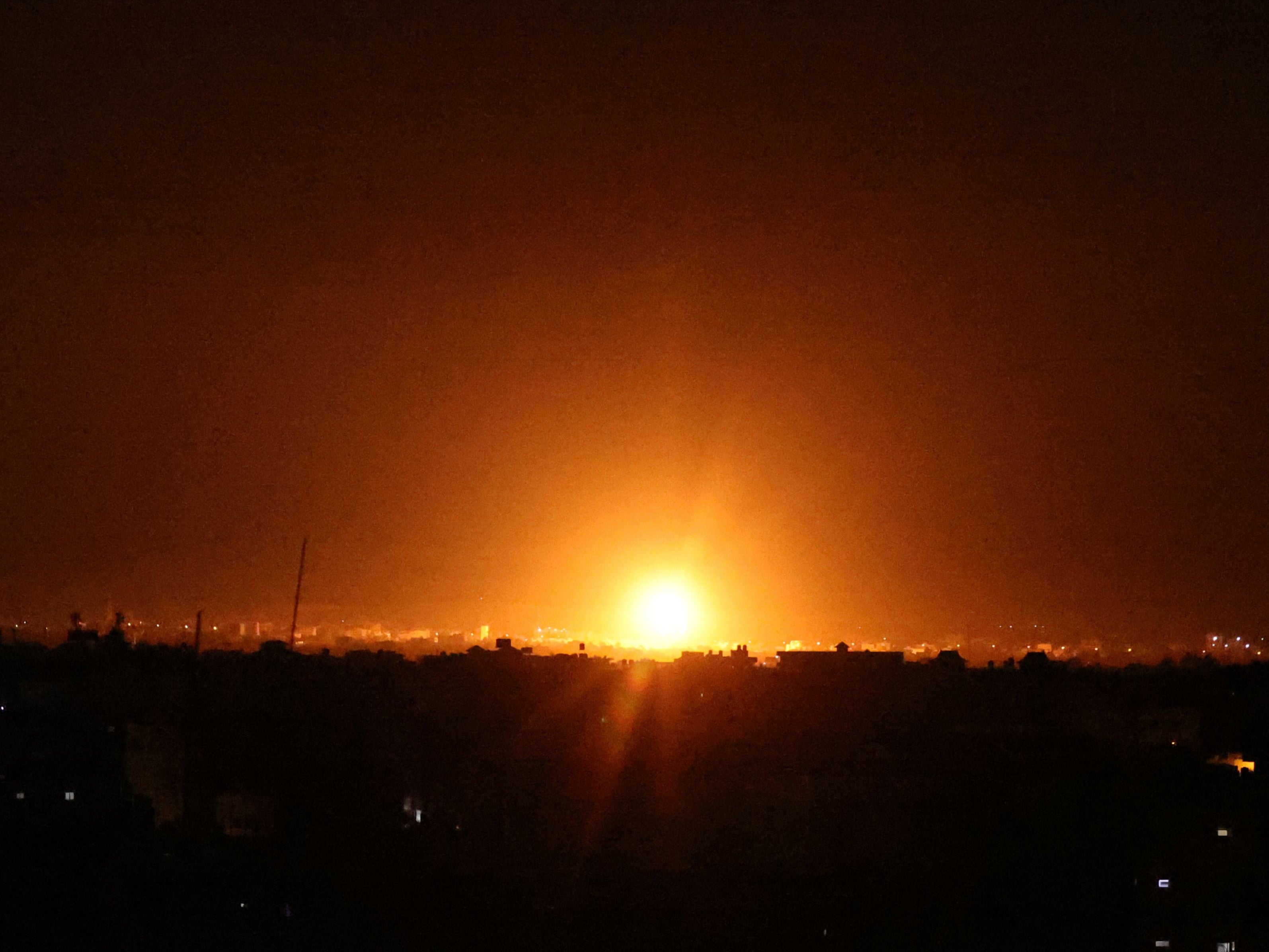 An Israeli airstrike on the city of Khan Yunis