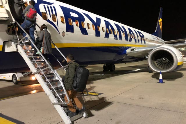 <p>Going places? Ryanair Boeing 737 at its main base, London Stansted airport</p>