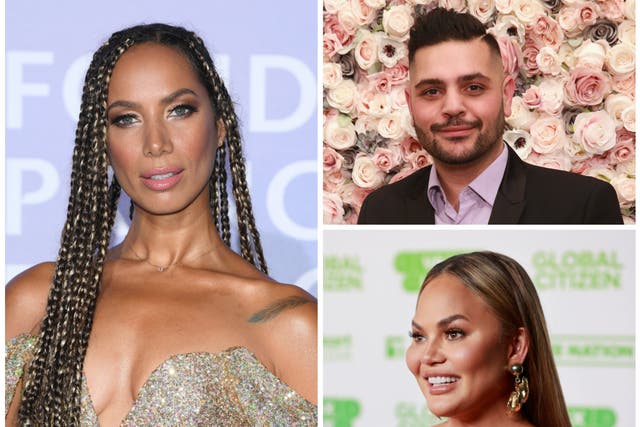 <p>Leona Lewis has called out Michael Costello (top right) after he claimed he was a victim of bullying by Chrissy Teigen</p>