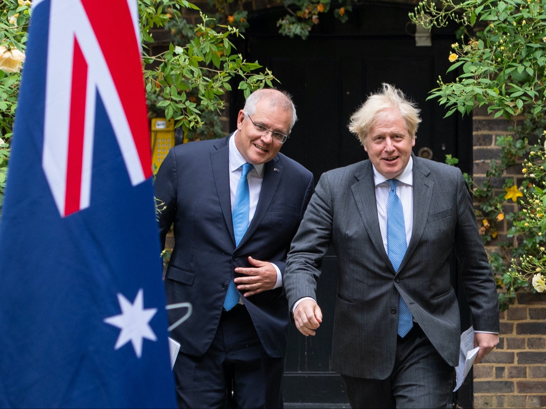 Scott Morrison and Boris Johnson