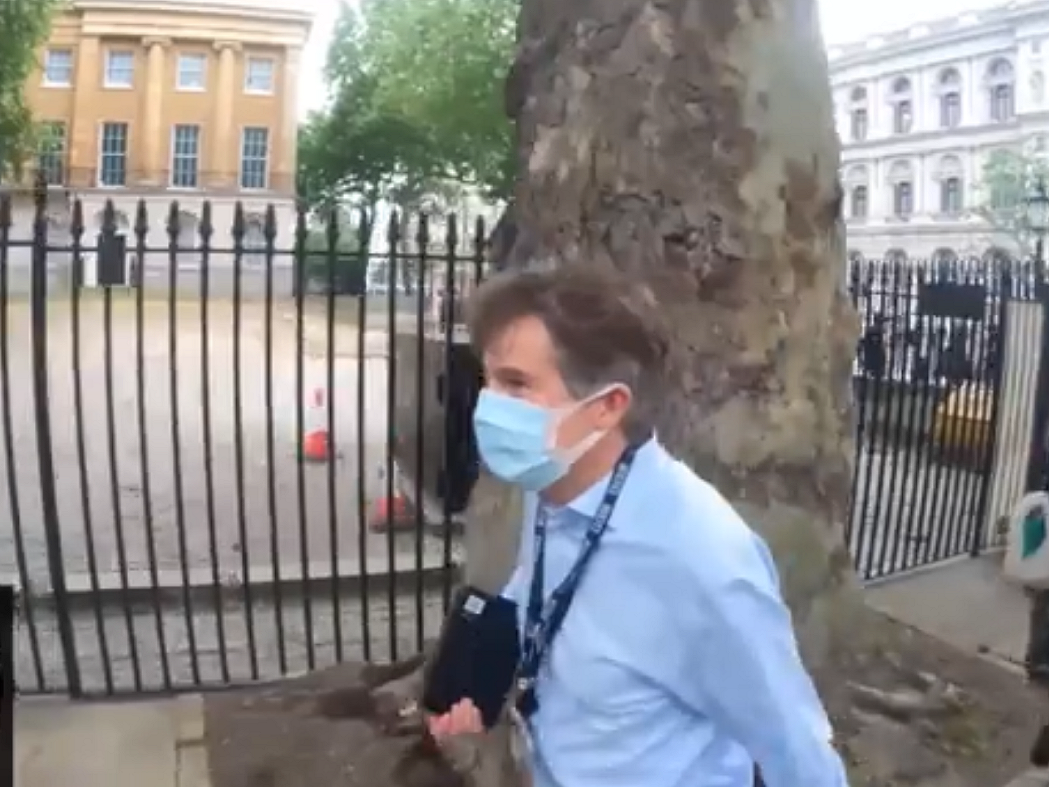 A man has been charged with a public order offence after BBC journalist Nick Watt was chased by lockdown protesters near Downing Street