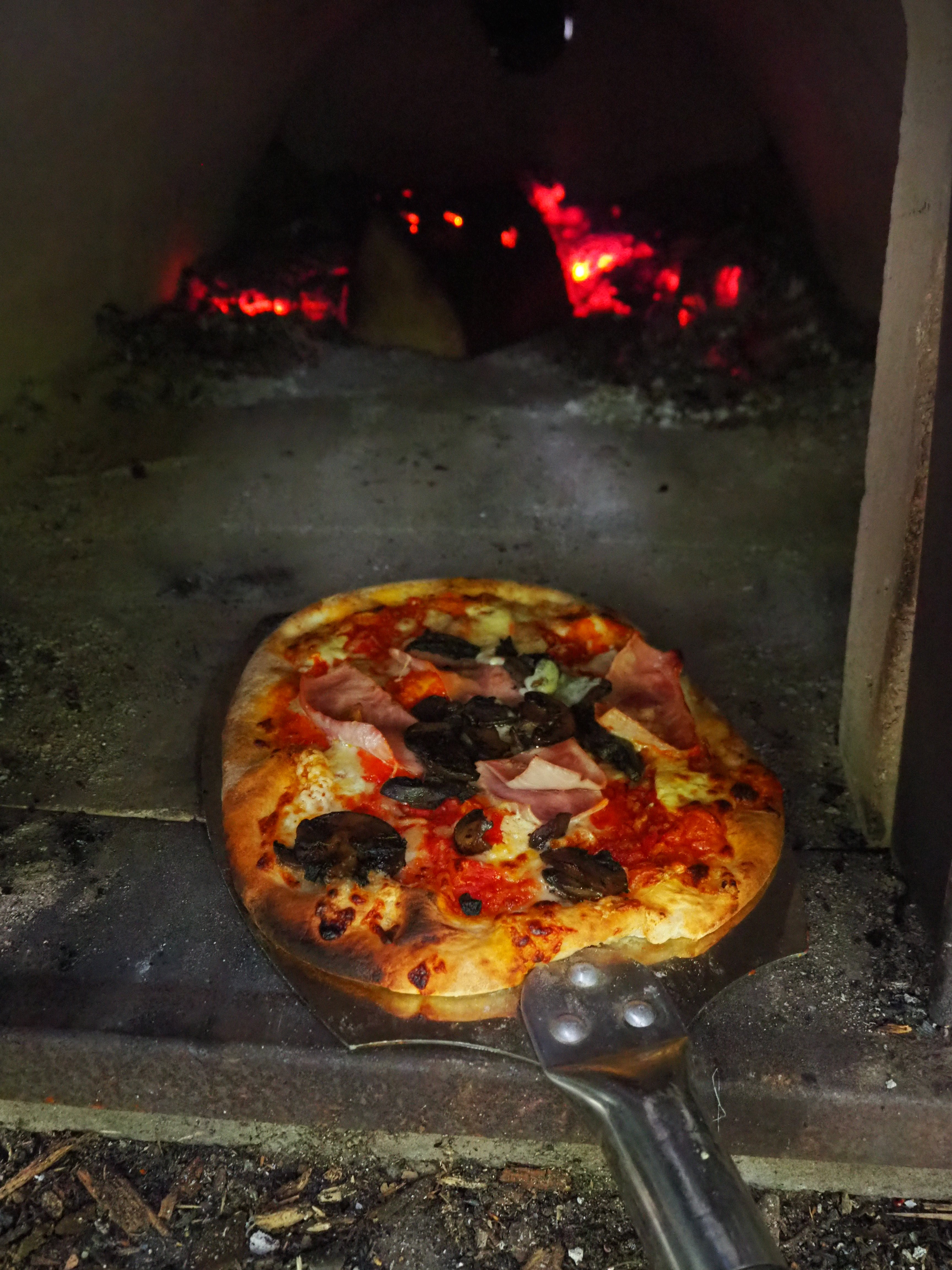 A pizza oven