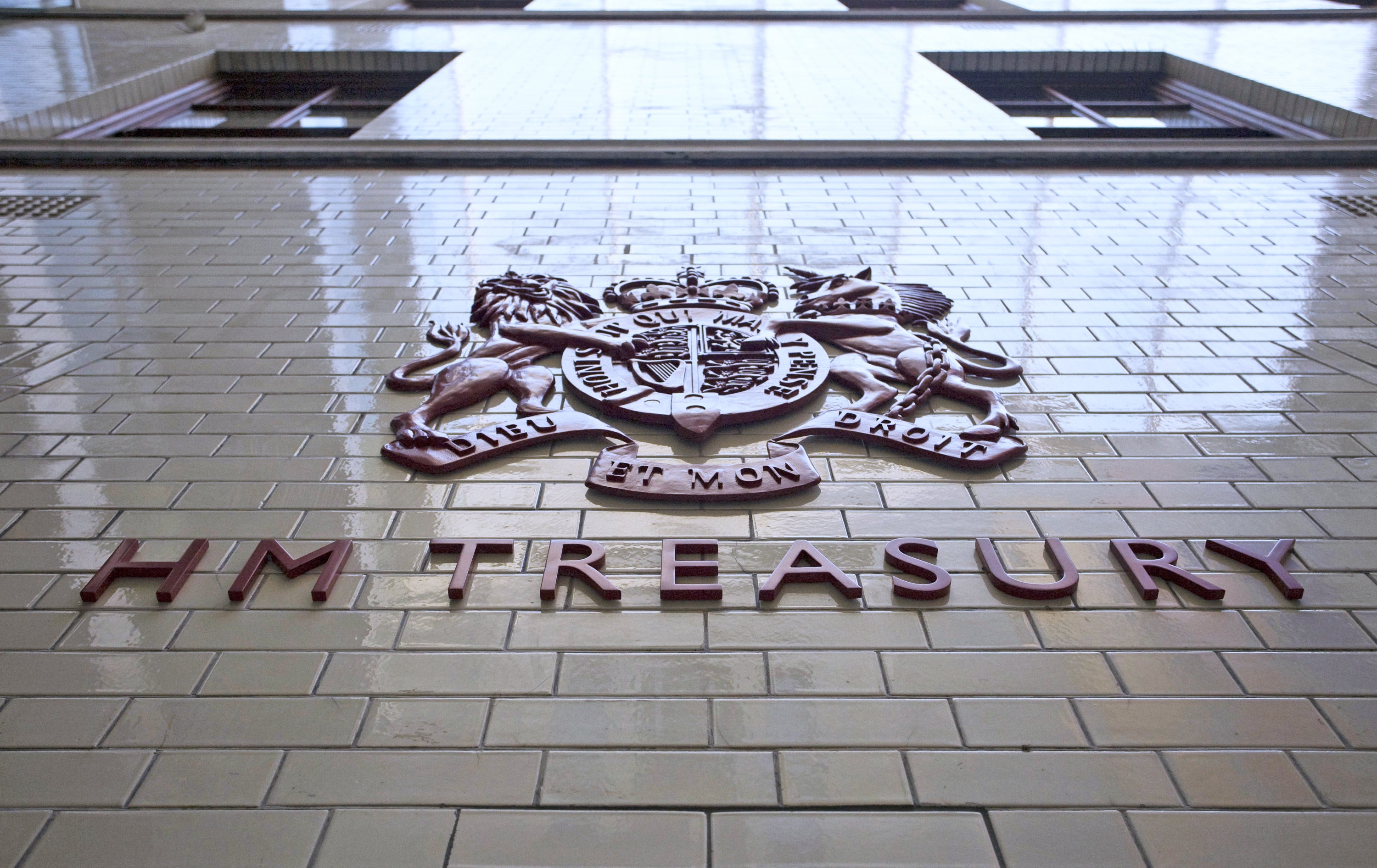 An HM Treasury sign