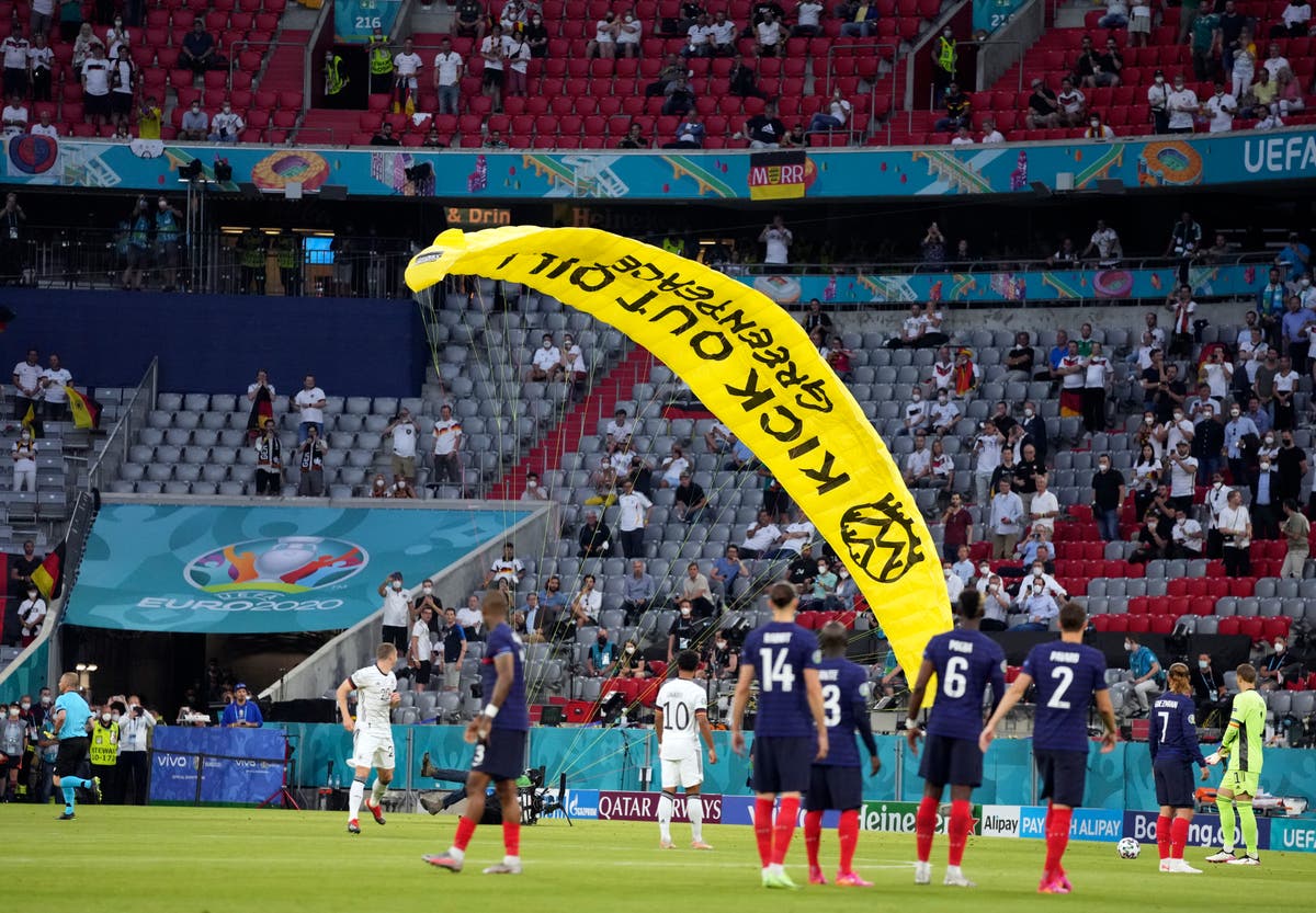 Greenpeace apologizes, local police slam Euro 2020 protestor Antonio Rudiger Germany Gazprom ...