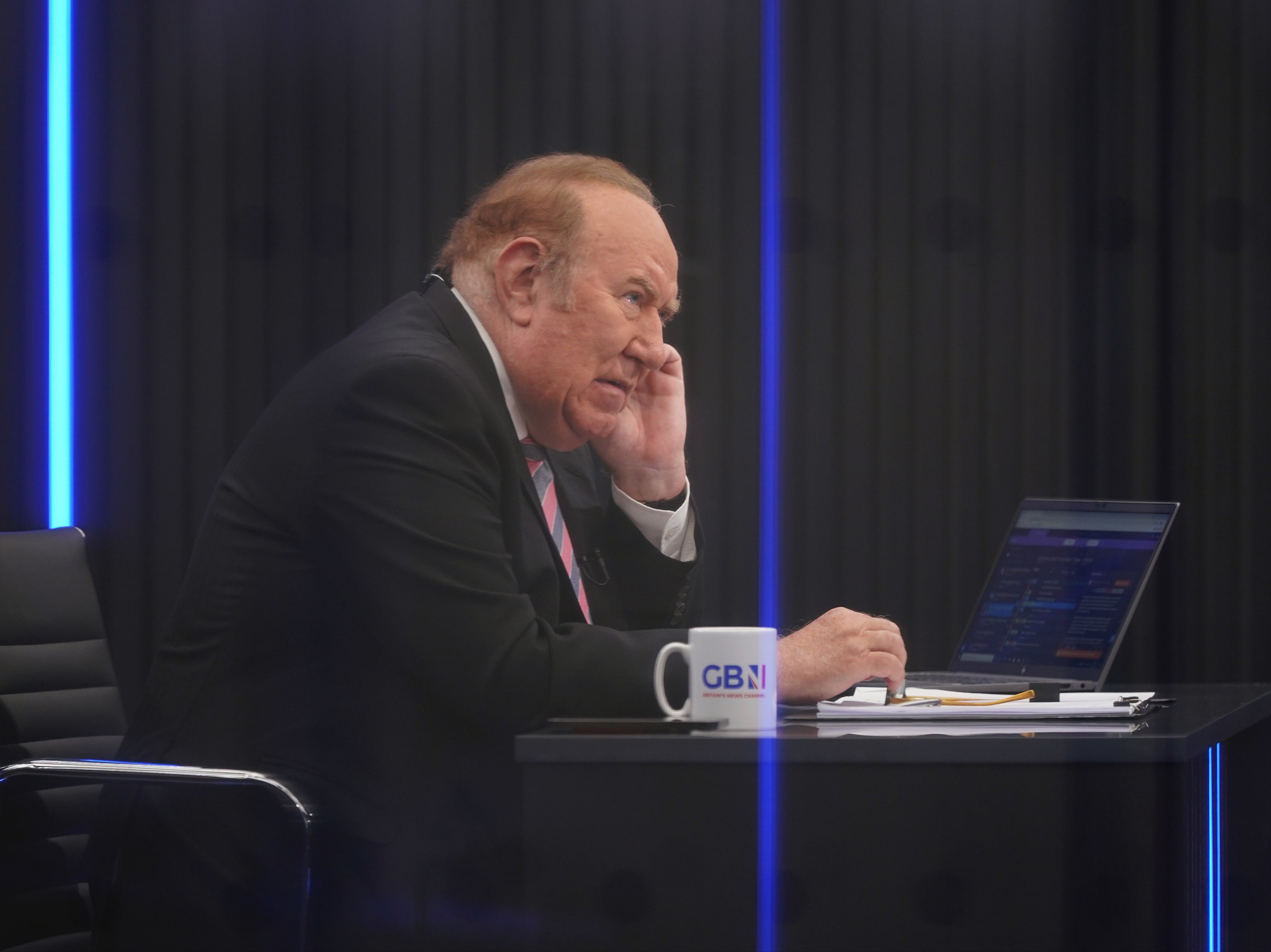 <p>Presenter Andrew Neil during the launch for GB News</p>