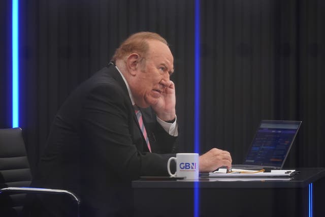 <p>Presenter Andrew Neil during the launch for GB News</p>