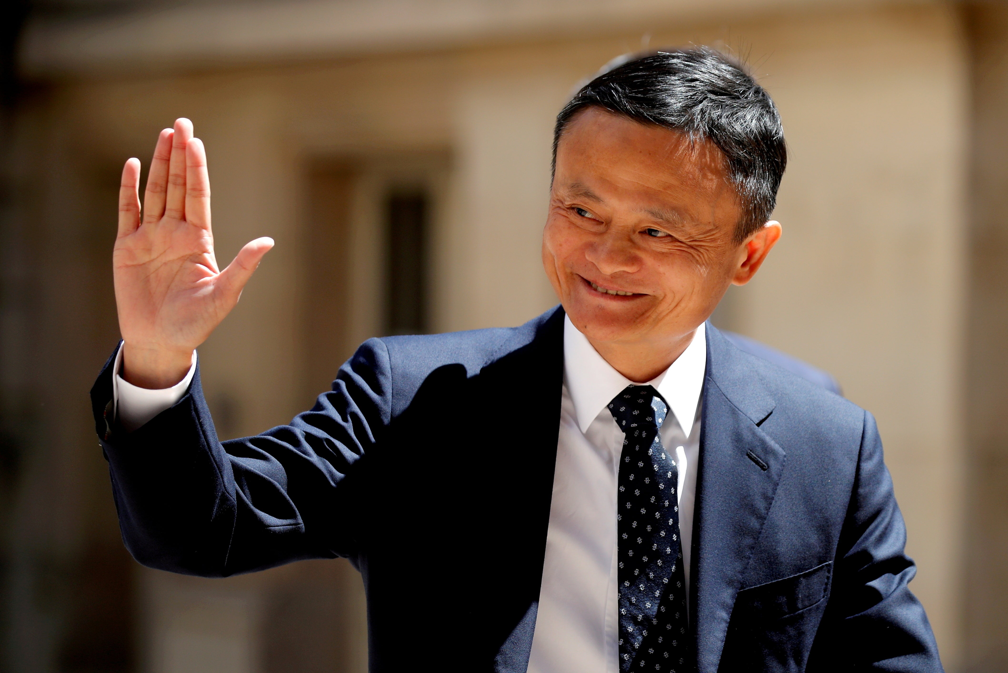 File image: Jack Ma, billionaire founder of Alibaba Group, arrives at the ‘Tech for Good’ summit in Paris in May 2019