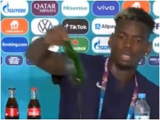 Paul Pogba follows Cristiano Ronaldo by removing sponsored drink from Euro 2020 press conference