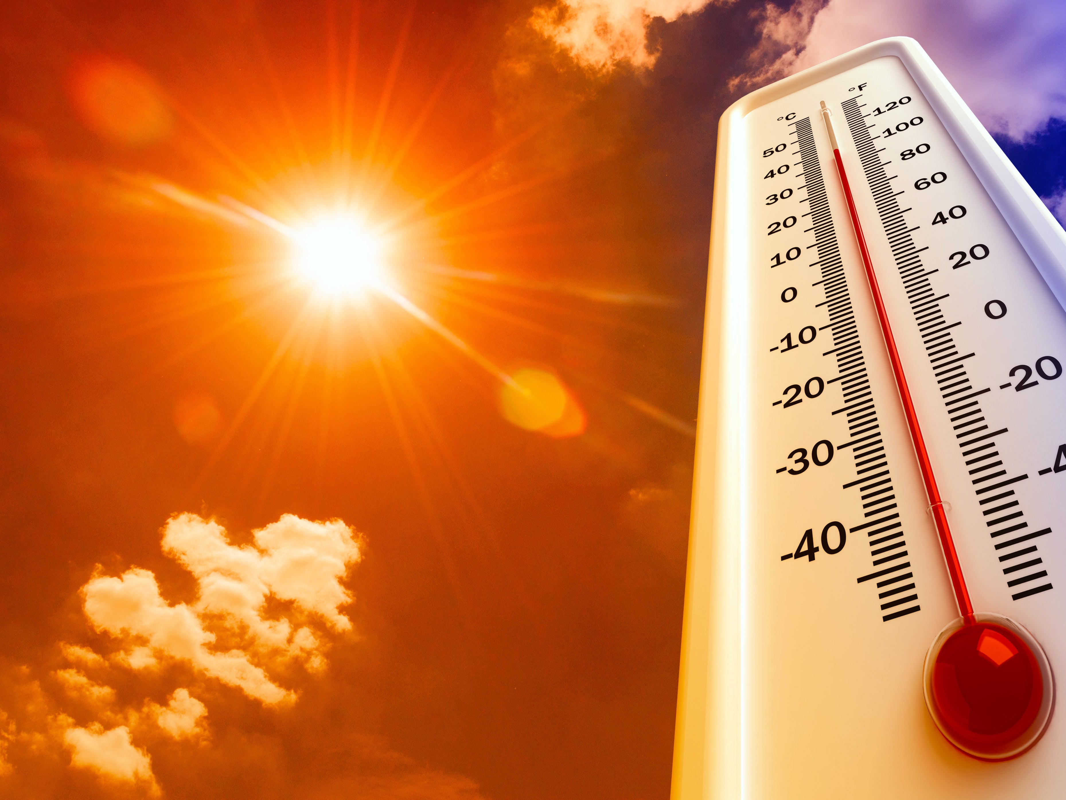 A thermometer gauging the heat of the sun