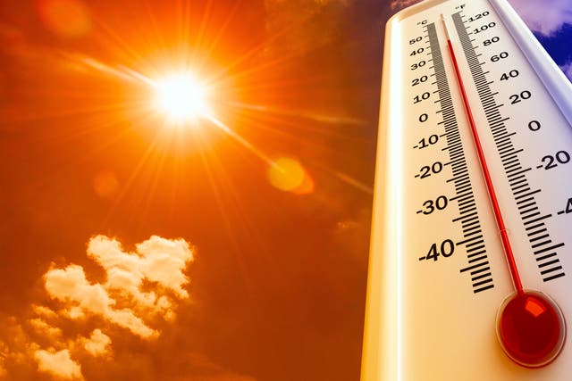 <p>A thermometer gauging the heat of the sun</p>