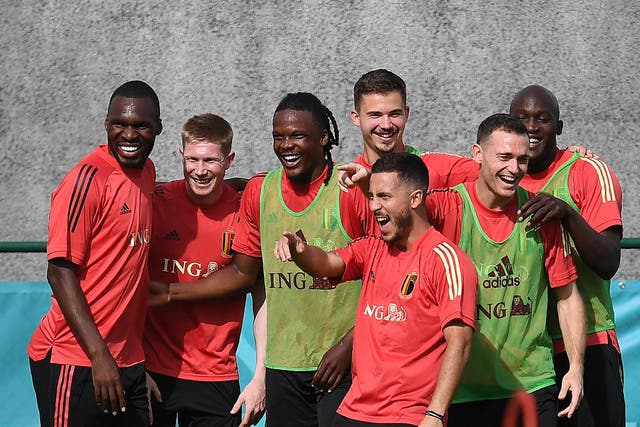 <p>Belgium’s star-studded squad in training at Euro 2020</p>