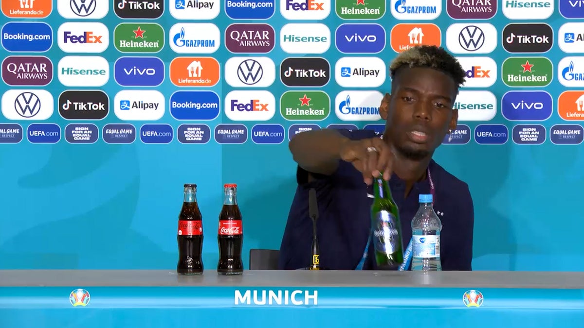 Pogba follows in Ronaldo’s footsteps with press conference drink removal