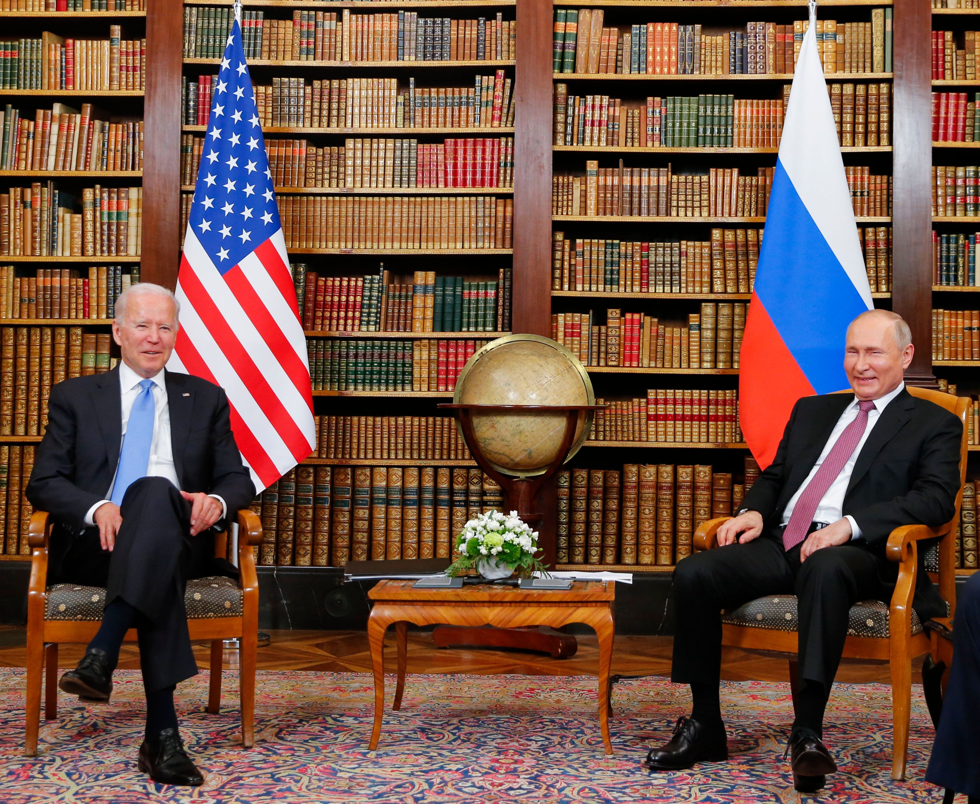 President Joe Biden meets with his Russian counterpart Valdimir Putin at the Villa la Grange in Geneva on Thursday