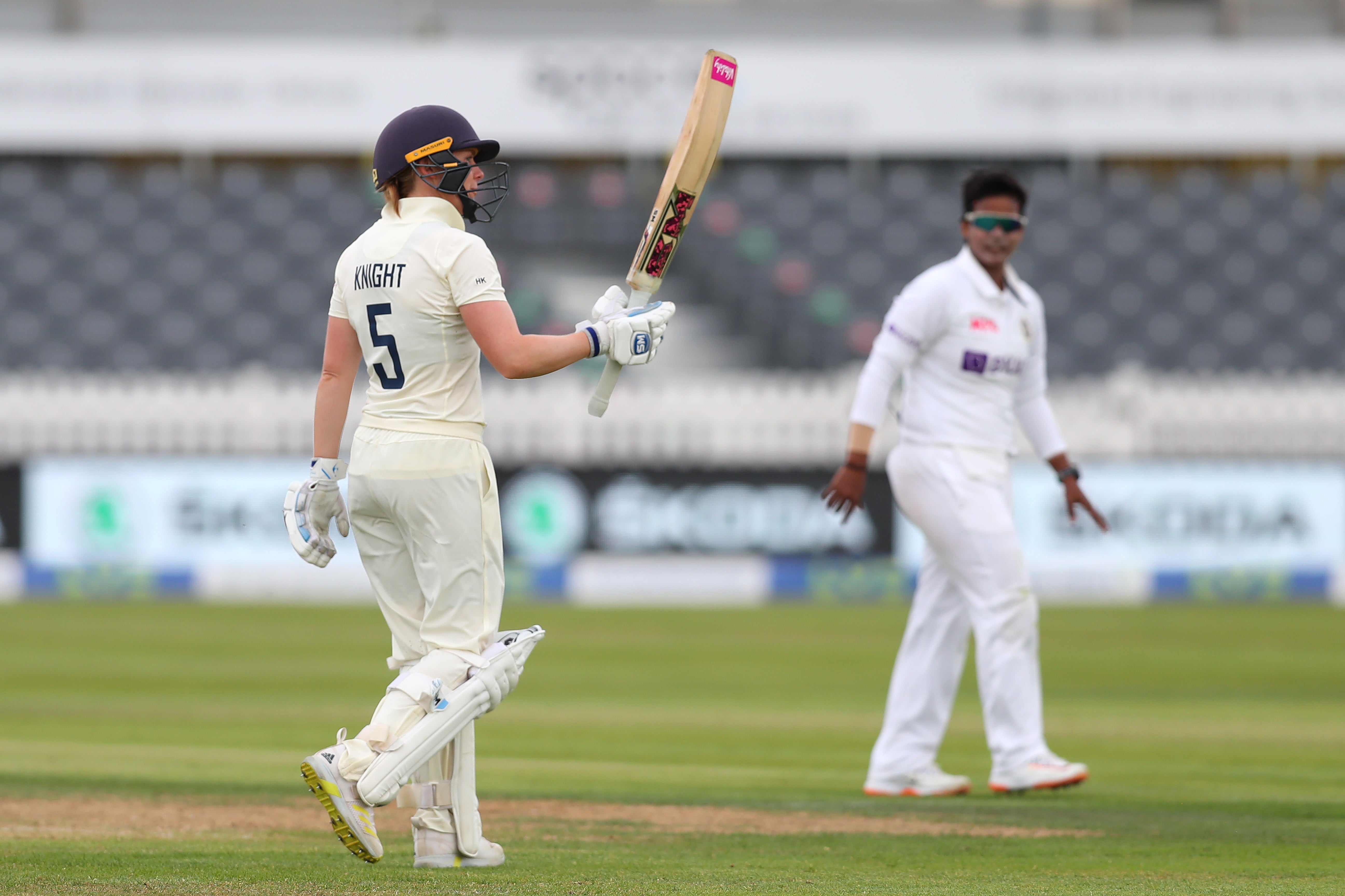 Heather Knight reaches 50 on Day One in Bristol