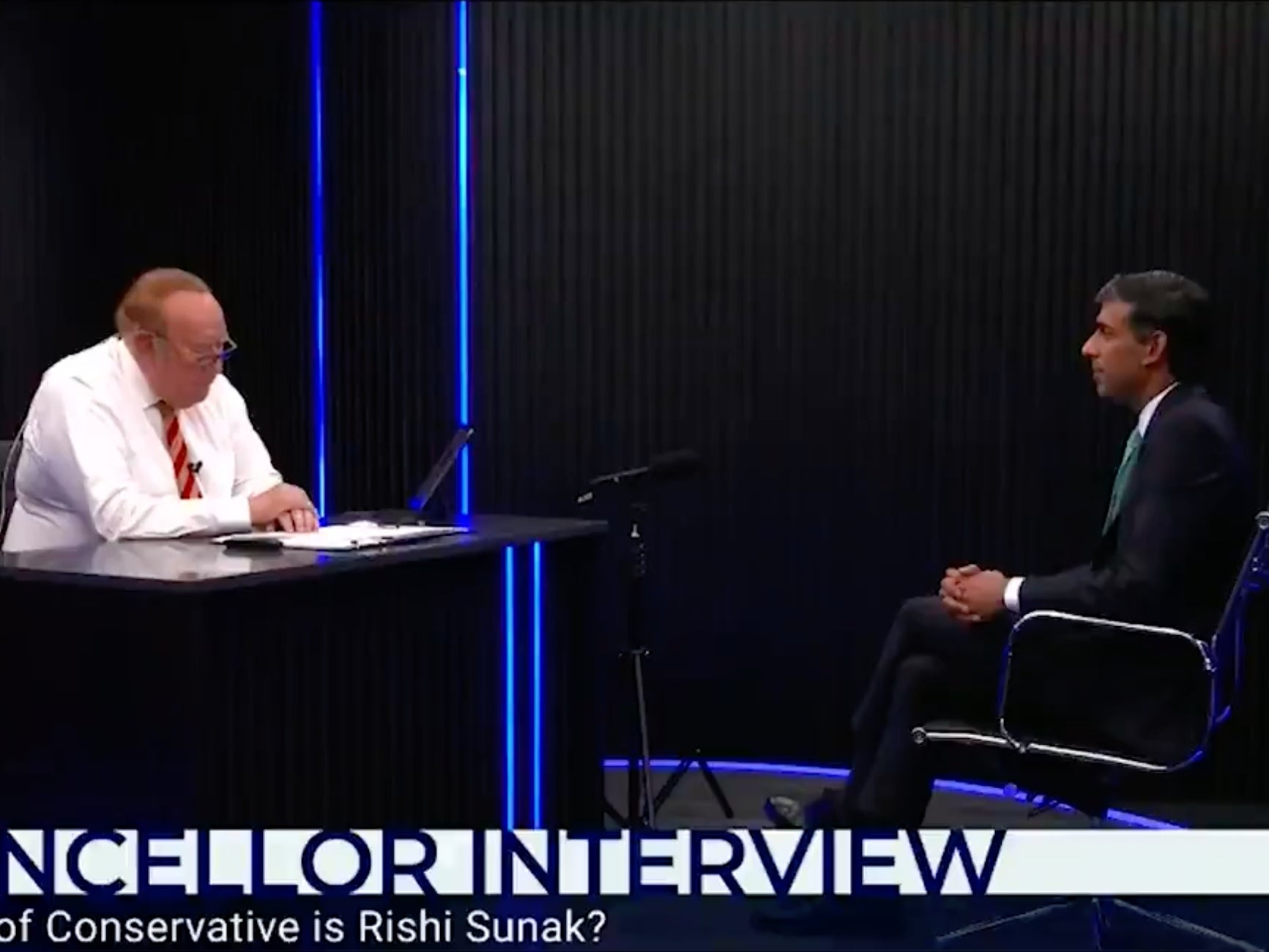 <p>Andrew Neil grills the chancellor on Wednesday night</p>