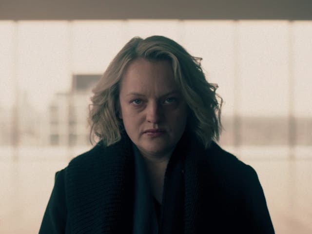 <p>Elisabeth Moss in season four episode 10 of ‘The Handmaid’s Tale</p>