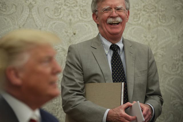 <p>According to a new book, former president Donald Trump joked that he hoped Covid-19 would ‘take out’ former national security advisor John Bolton</p>