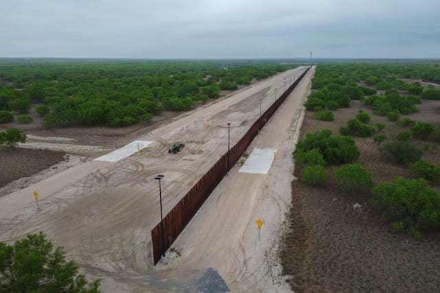 <p>File: An unfinished section of a border wall that former US president Donald Trump tried to build </p>