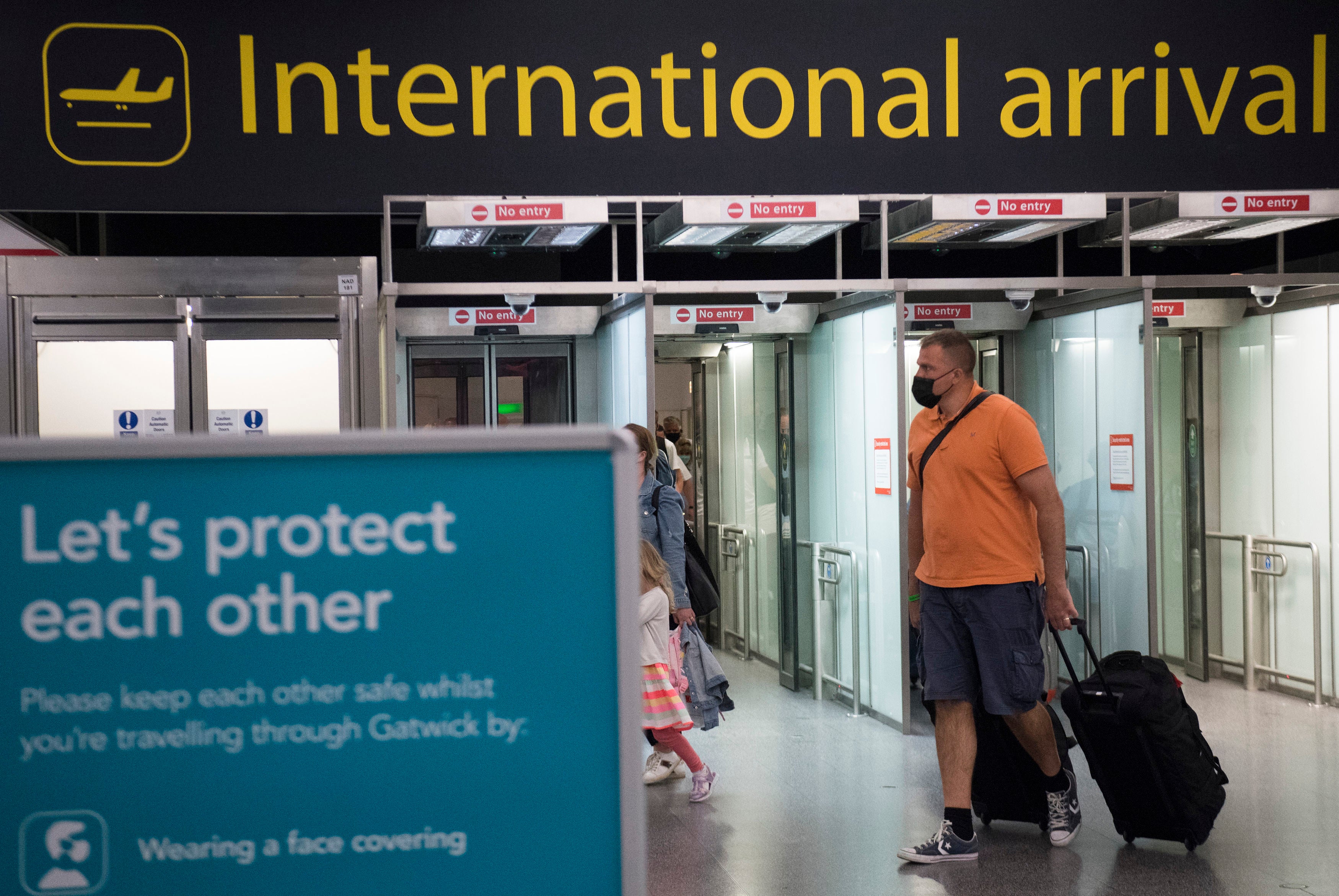 Gatwick Airport has many flights to amber list destinations