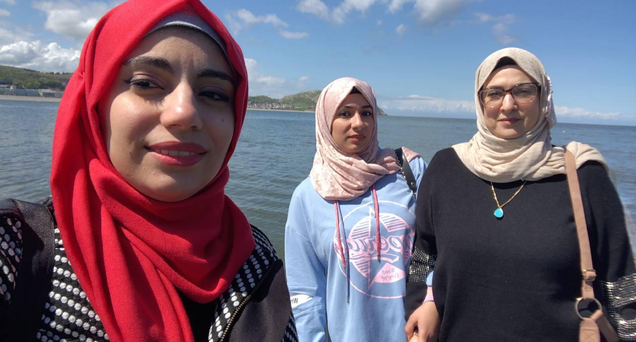 Hadir (left), pictured with her sister and mother, is currently working as a vaccinator and hopes to do a PhD in bioenergy