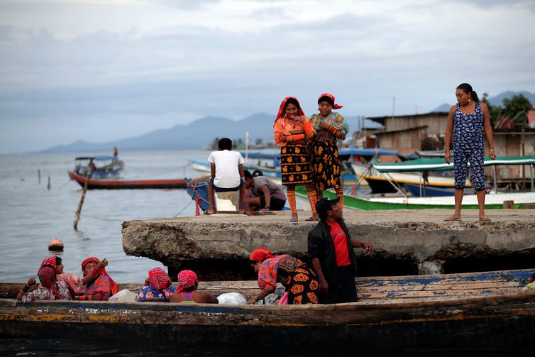 The pier of Gardi Sugdub island, in the San Blas archipelago, Panama. San Blas is one of Latin America’s areas most affected by sea-level rise