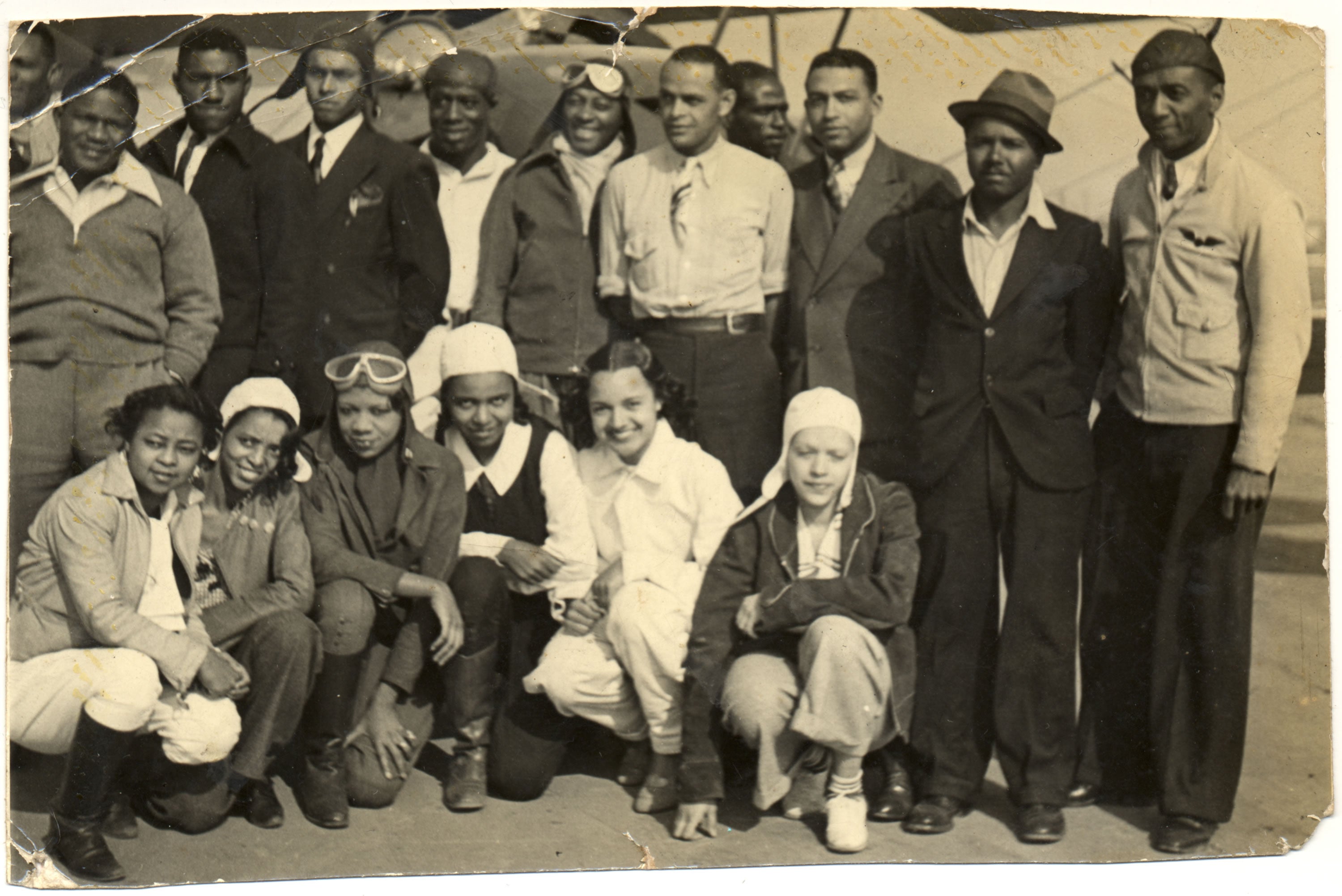 William J Powell (far right) organised the Bessie Coleman Aero Club to promote aviation awareness in the black community