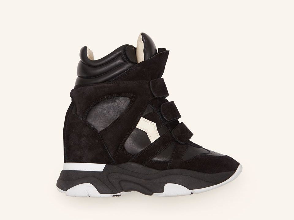Isabel Marant’s new Balskee wedge trainer, which updates the designer’s iconic original, the Beckett