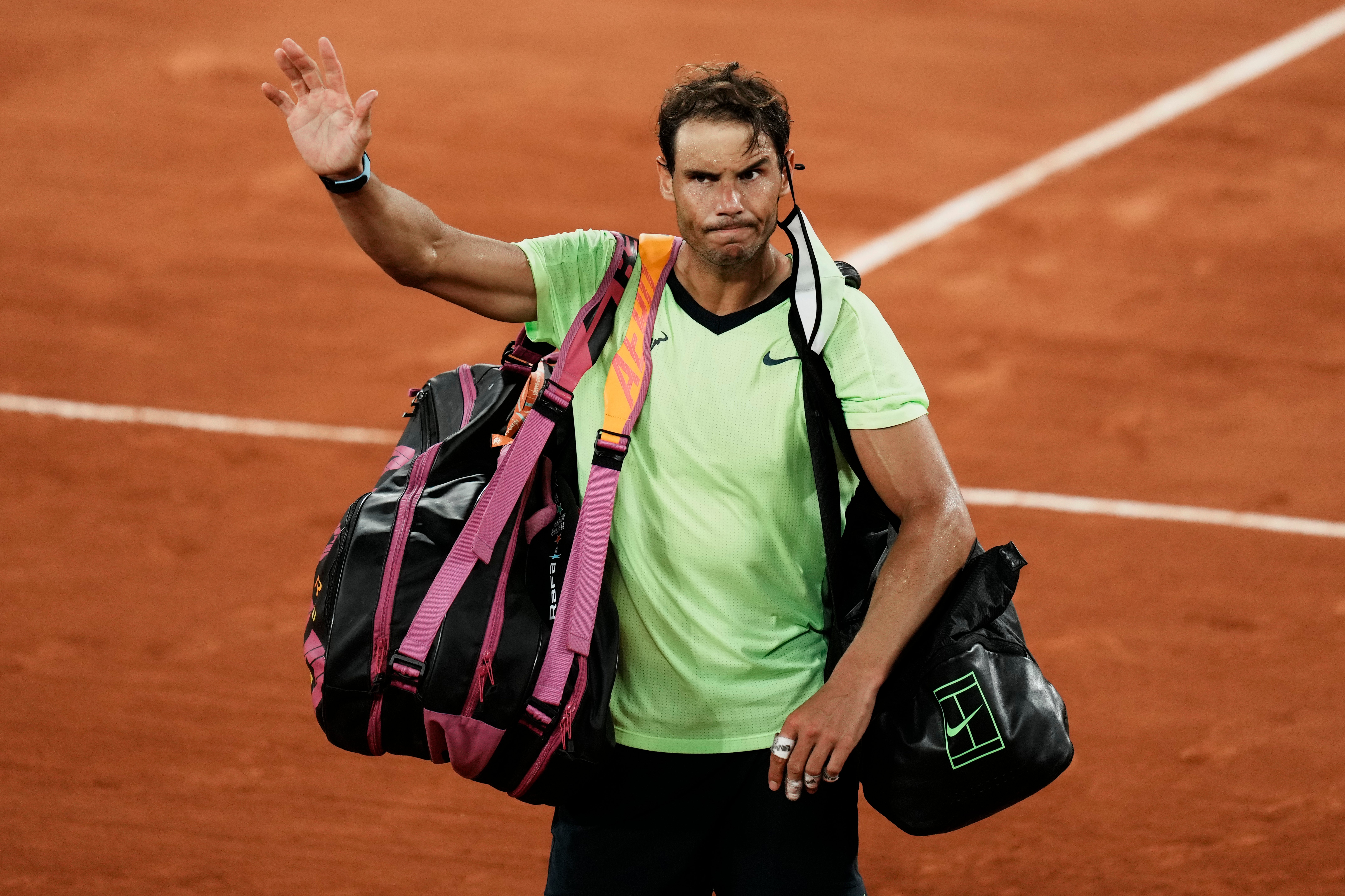 Rafael Nadal struggled physically during his French Open semi-final against Novak Djokovic