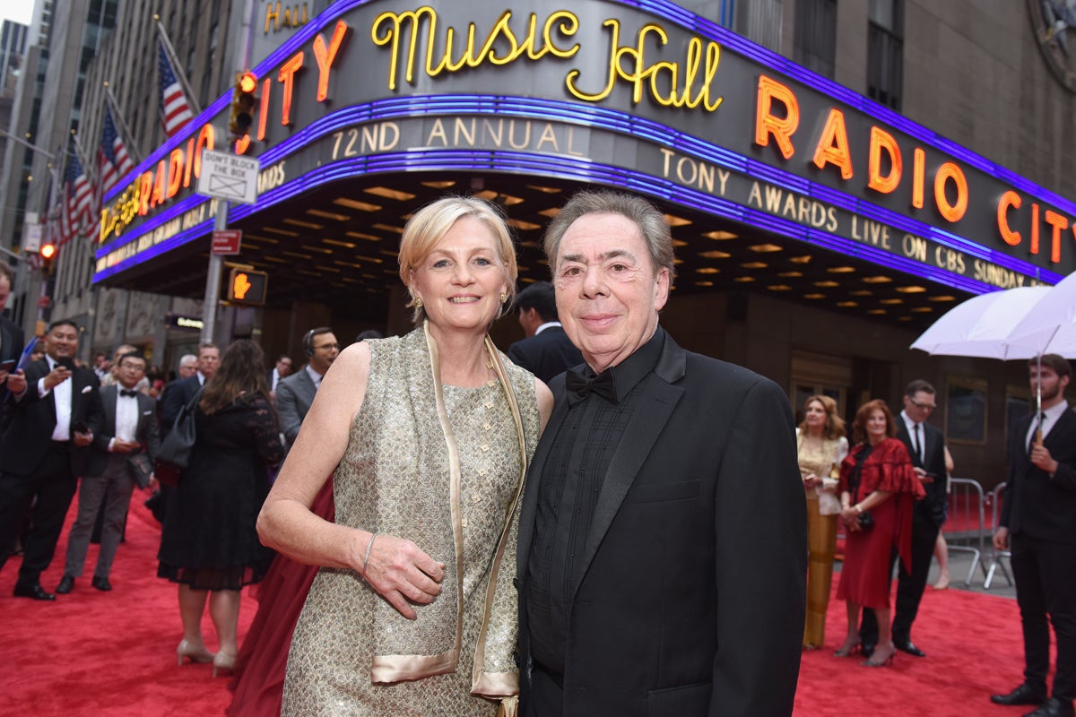 Lloyd Webber and his wife, Madeleine Gurdon, attend the 72nd Annual Tony Awards in New York