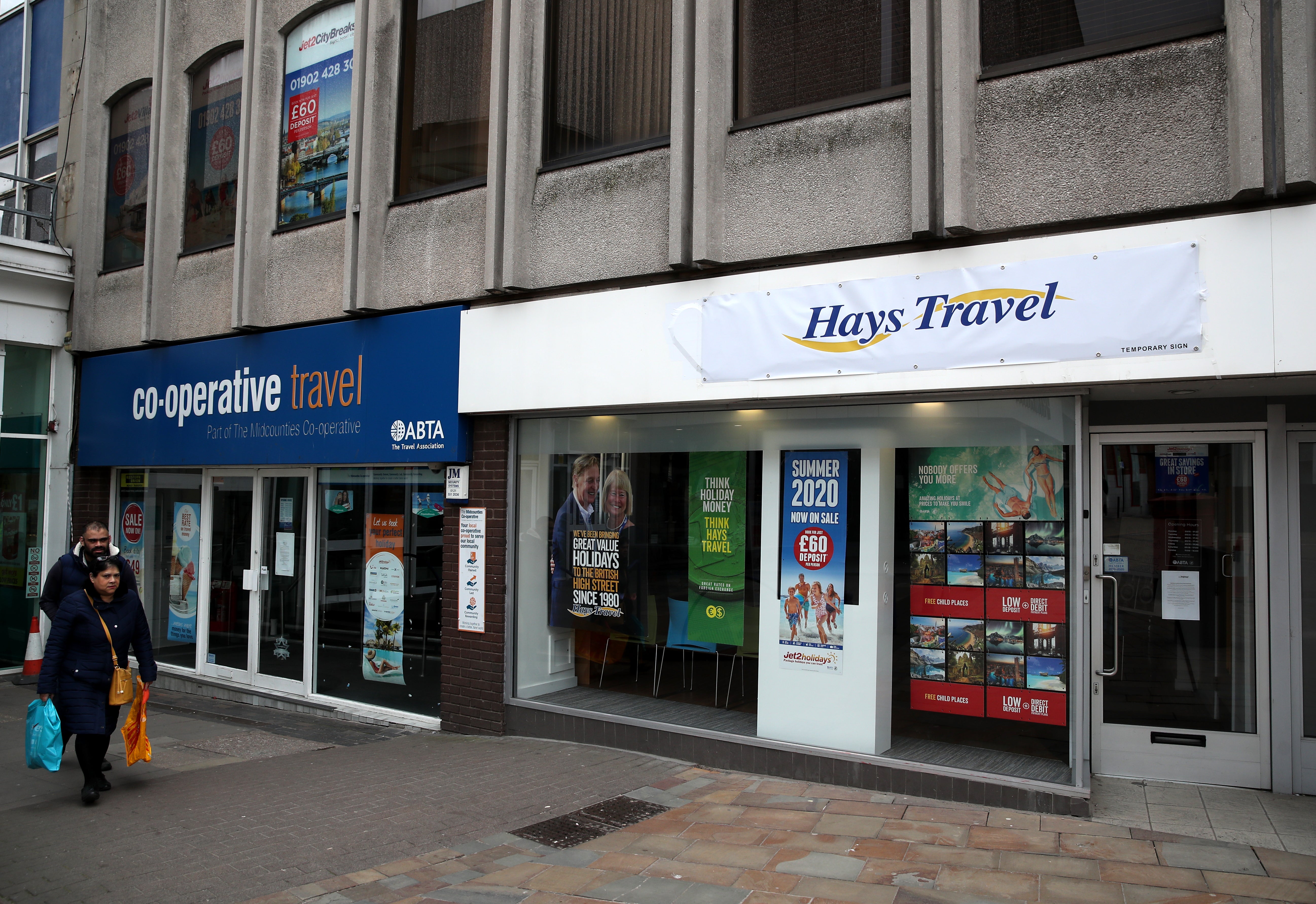 Branches of travel agents Co-operative Travel and Hays Travel