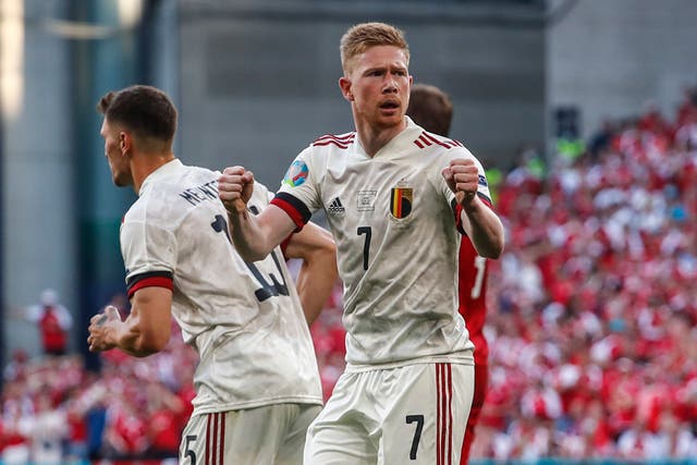 <p>Kevin De Bruyne starred from the bench as Belgium booked their place in the last 16 at Euro 2020</p>