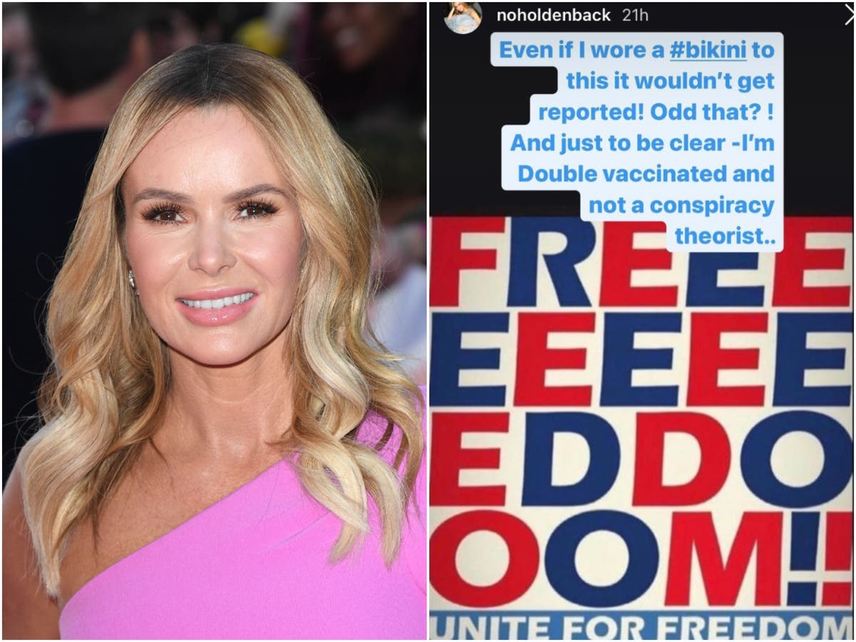 Amanda Holden says she’s ‘not a conspiracy theorist’ as she posts about anti-lockdown rally