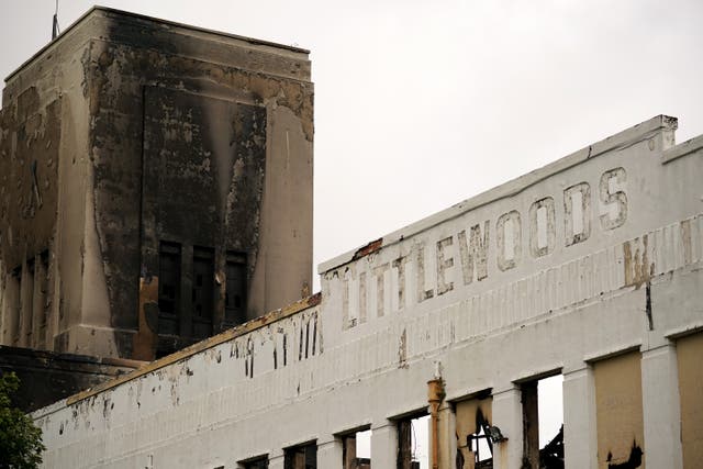 <p>The Littlewoods Pools building, Liverpool, after being  ravaged by fire in 2018</p>