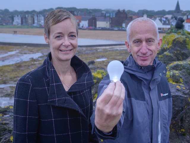 <p>CEO Karin Sode with co-founder David Pike</p>