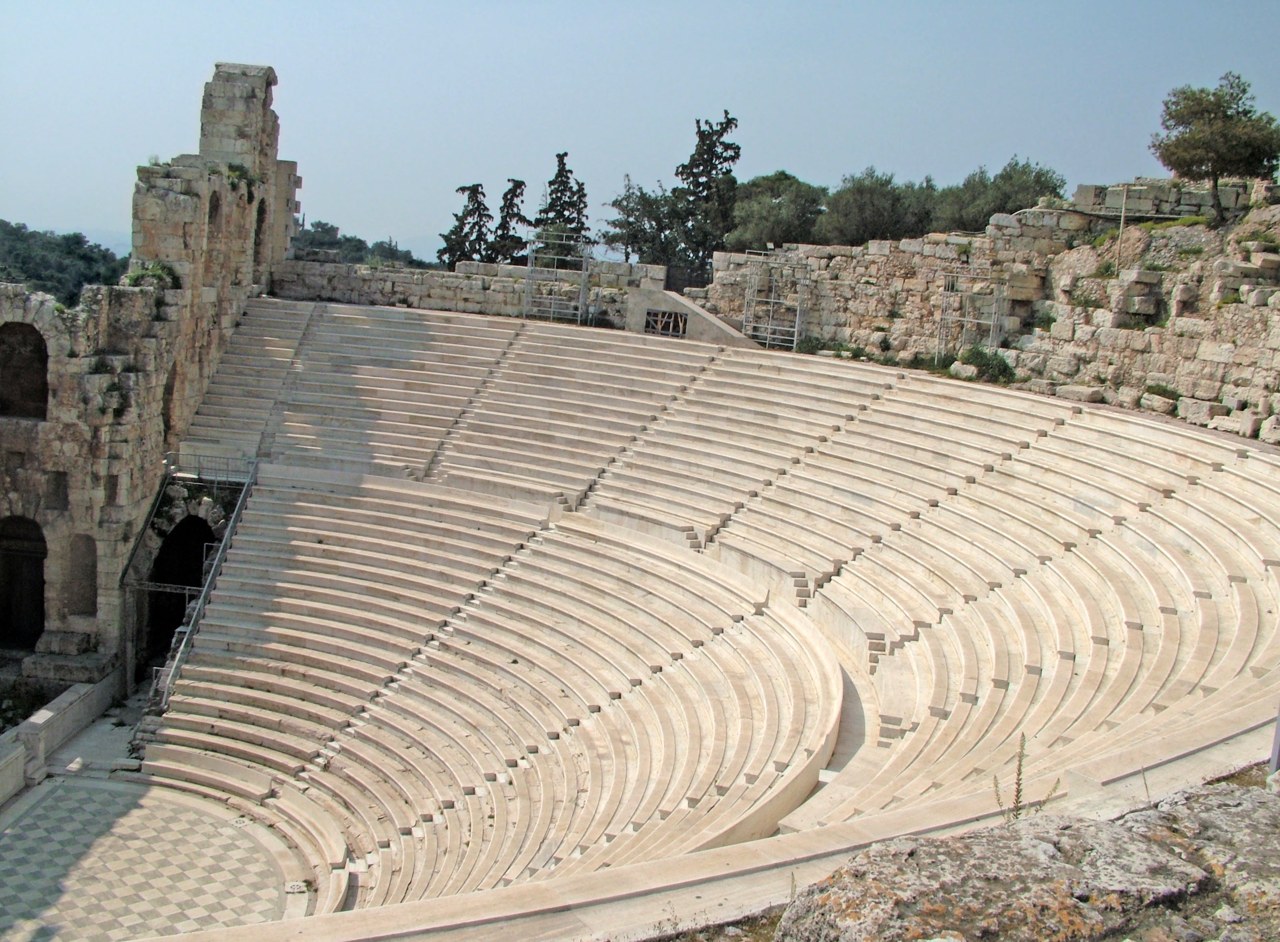 From its vantage point on the southern slope of the Acropolis, it looks over the entirety of Athens. ‘There’s the ‘wall’ of an audience too,’ recalls Dezfoli, the steep stone steps directed in such a way that every audience member has a clear and equal view over proceedings. ‘It’s something to behold whether you’re standing on stage and facing it or you are part of it. Combined with the energy of the historical surroundings it makes it one of the most special venues in the world.’