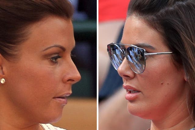 <p>Rebekah Vardy (right) is suing Coleen Rooney (left) for libel after she accused her of selling false stories to the press</p>