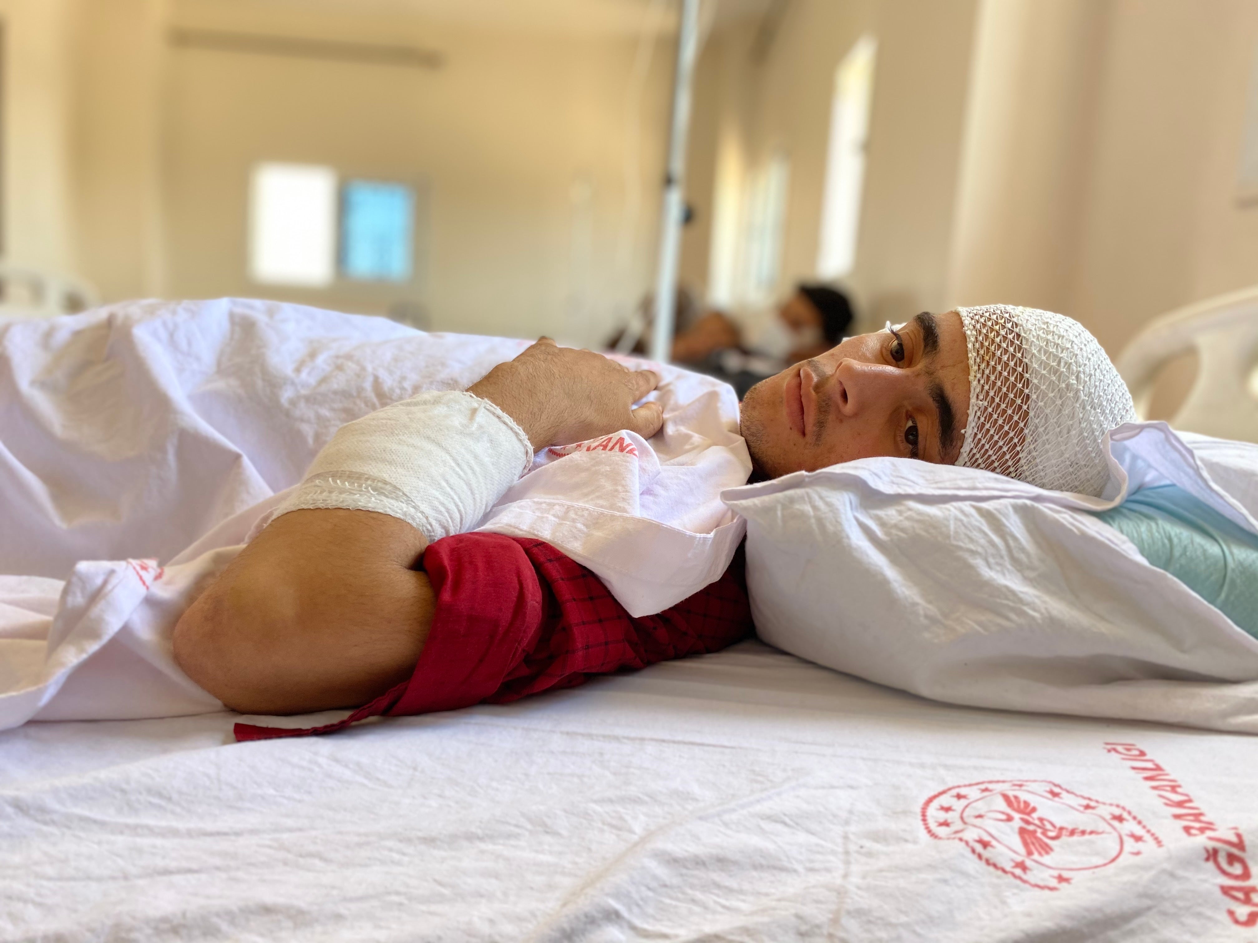 Ali Ali, 21, was among dozens injured in a rocket attack while visiting the hospital in Afrin