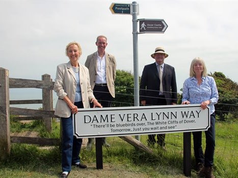 The footpath leading to the clifftops has been renamed Dame Vera Lynn Way