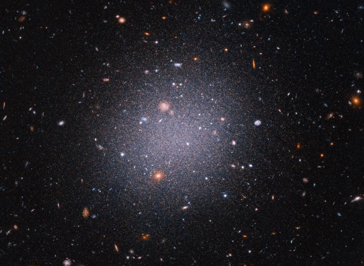 This Hubble Space Telescope snapshot reveals an unusual "see-through" galaxy This Hubble Space Telescope snapshot reveals an unusual "see-through" galaxy