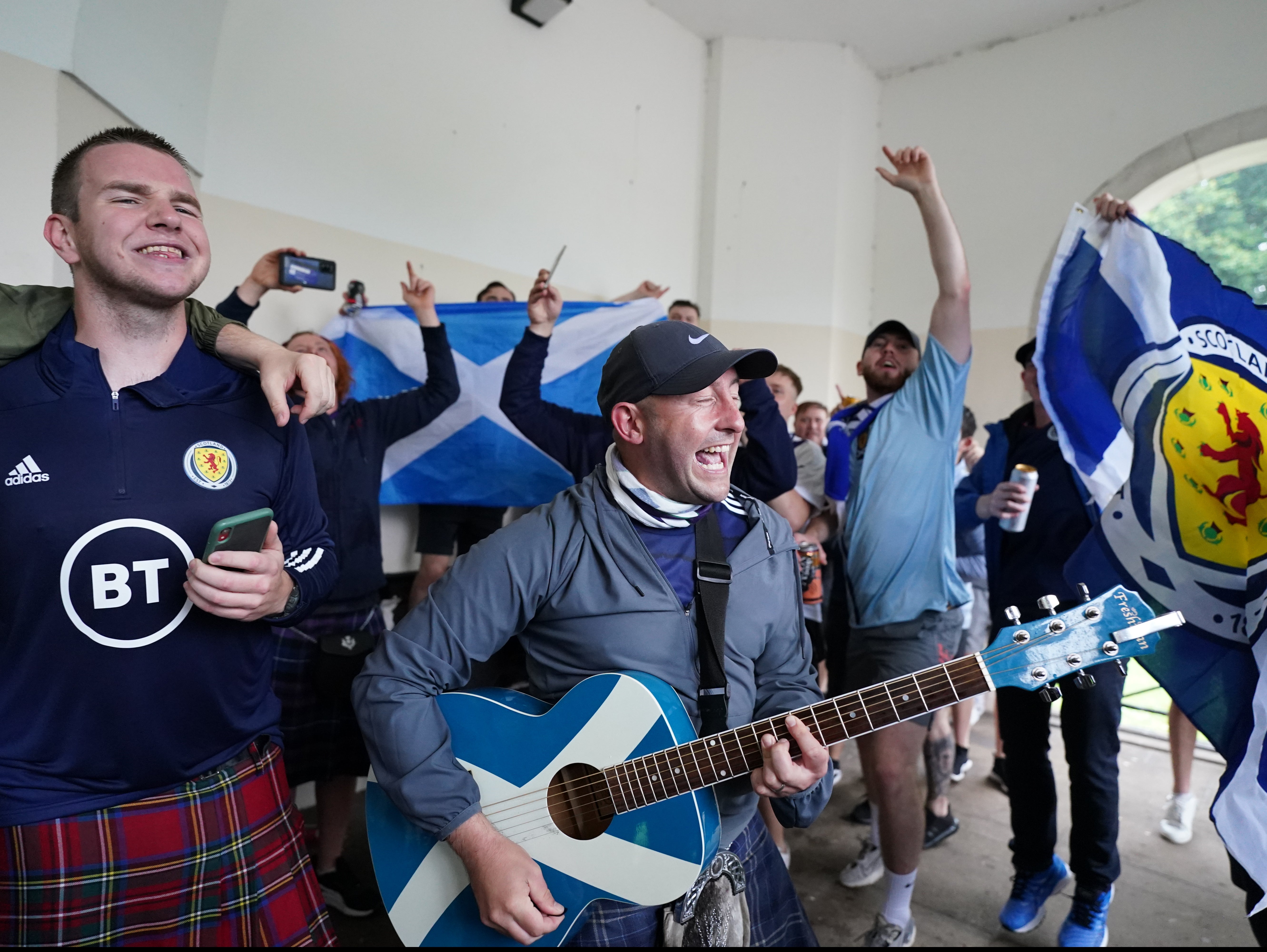 Scotland fans gather in Kensington before England vs Scotland match at Euro 2020